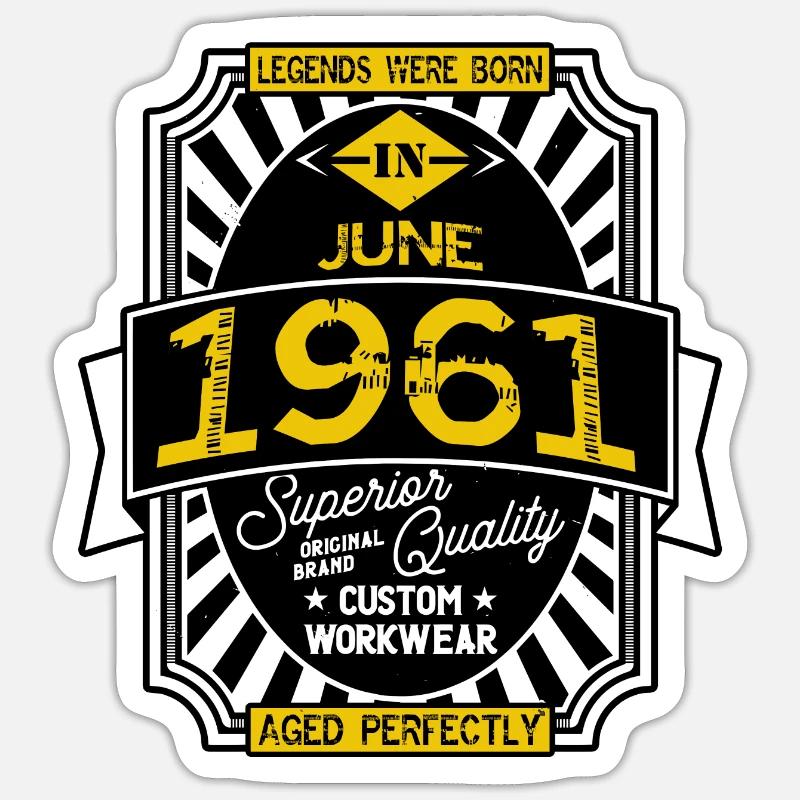 1961 JUNI Sticker Größe S (10 x 10 cm)