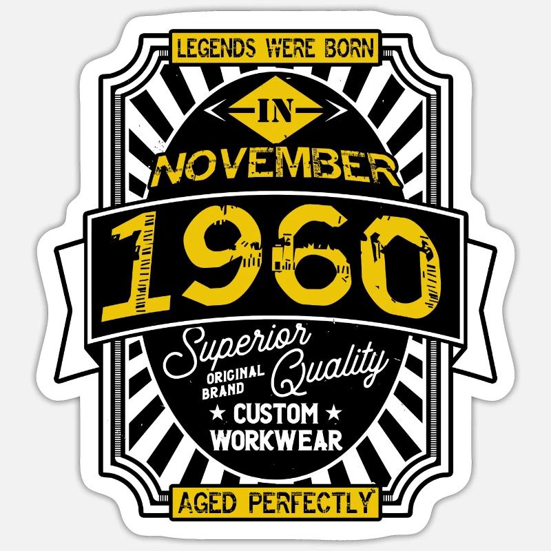 NOVEMBER 1960 - Sticker Größe S (10 x 10 cm) - Mattweiß