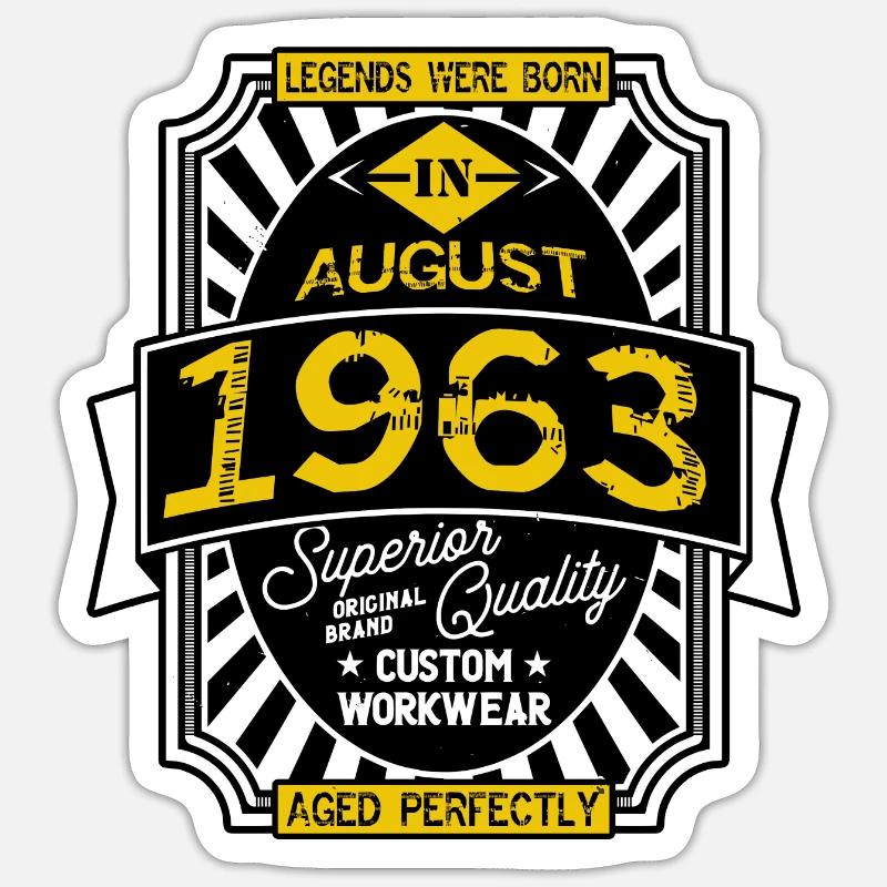 AUGUST 1963 - Sticker Größe S (10 x 10 cm) - Mattweiß