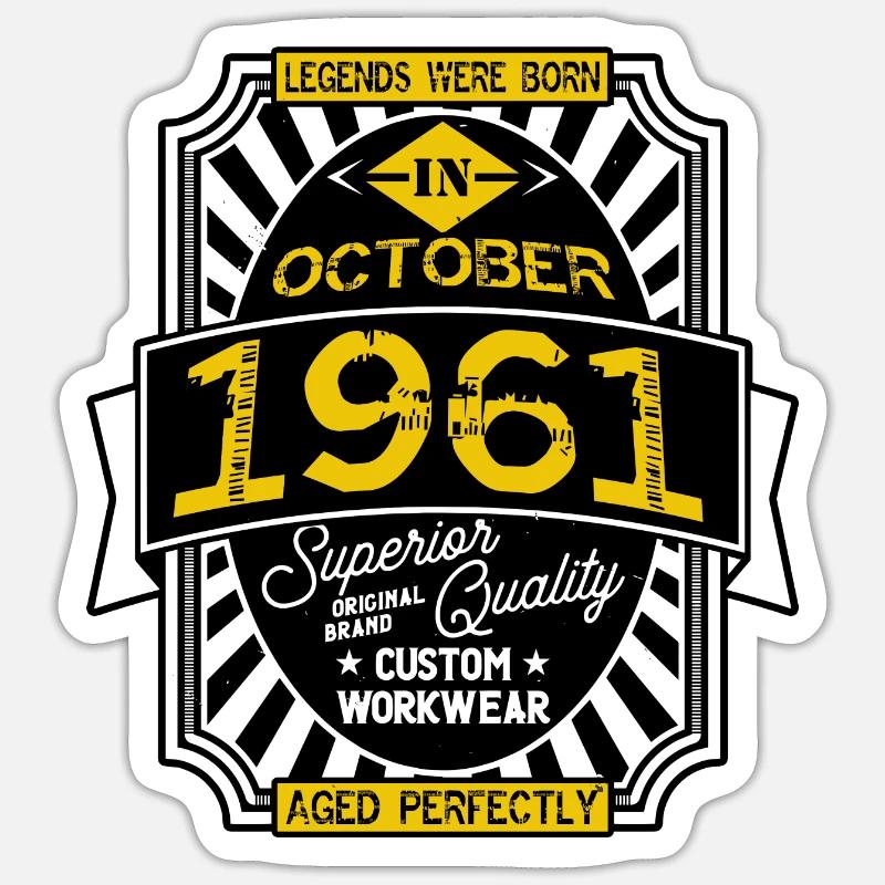 1961 OCTOBER Sticker size S (10 x 10 cm)