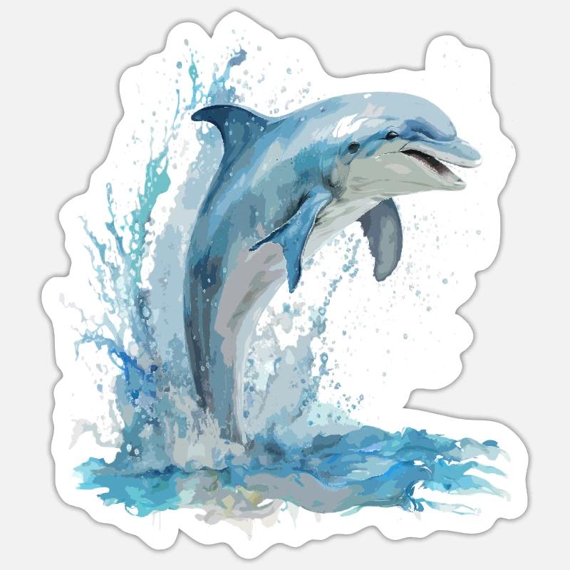 Springender Delfin Sticker Größe S (10 x 10 cm)