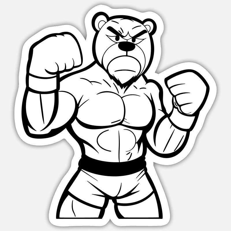 Box Bear - Sticker size S (10 x 10 cm) - white matte