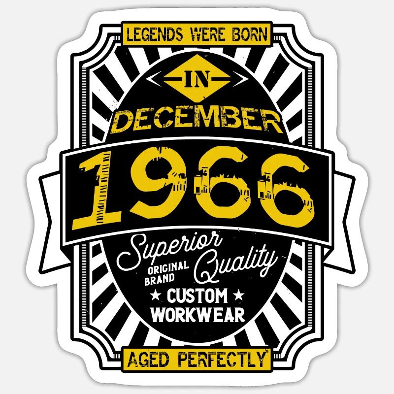 DEZEMBER 1966 Sticker Größe S (10 x 10 cm)