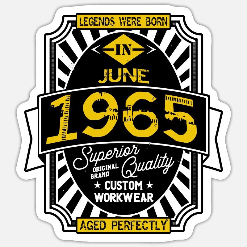 1965 JUNE - Sticker taille S (10 x 10 cm) - blanc mat