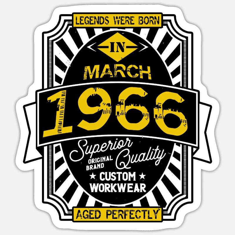 1966 MARCH - Sticker size S (10 x 10 cm) - white matte