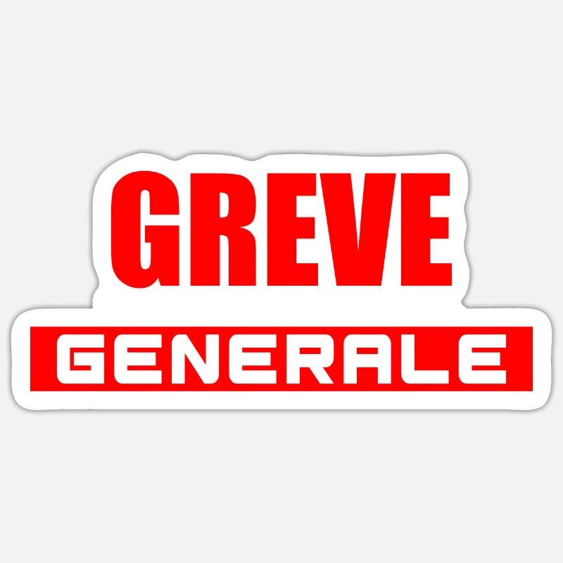 Grève générale Sticker taille S (10 x 10 cm)