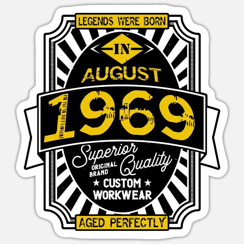 AUGUST 1969 - Sticker Größe S (10 x 10 cm) - Mattweiß