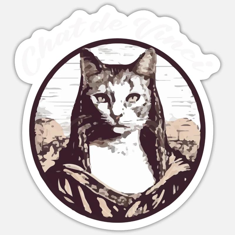 Da Vinci's cat Sticker size S (10 x 10 cm)