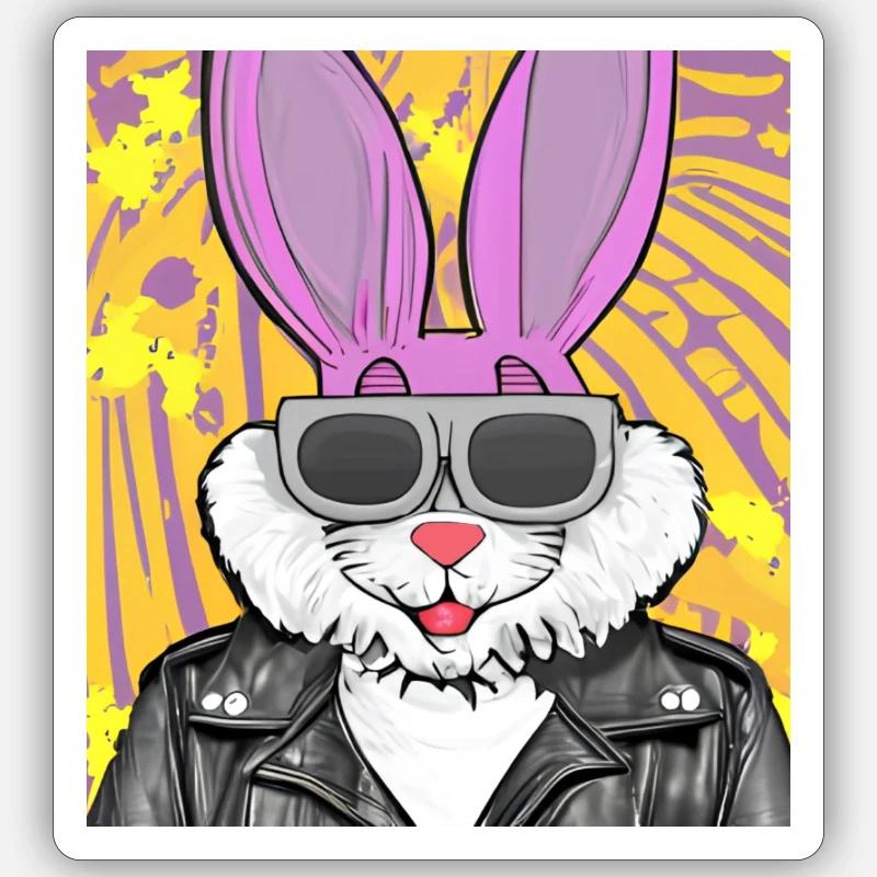Cool bunny Sticker size S (10 x 10 cm)