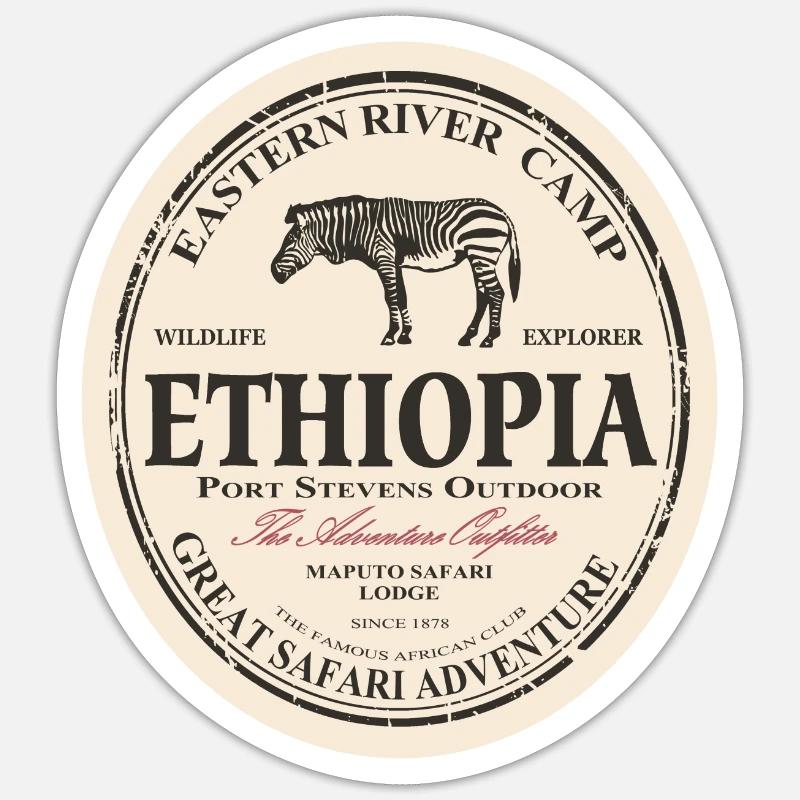 Ethiopia - Zebra - Sticker size S (10 x 10 cm) - white matte
