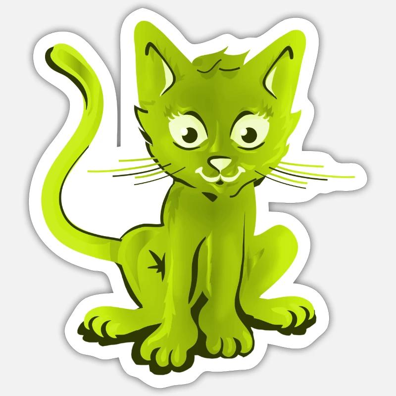 chat neon - Sticker Größe S (10 x 10 cm) - Mattweiß