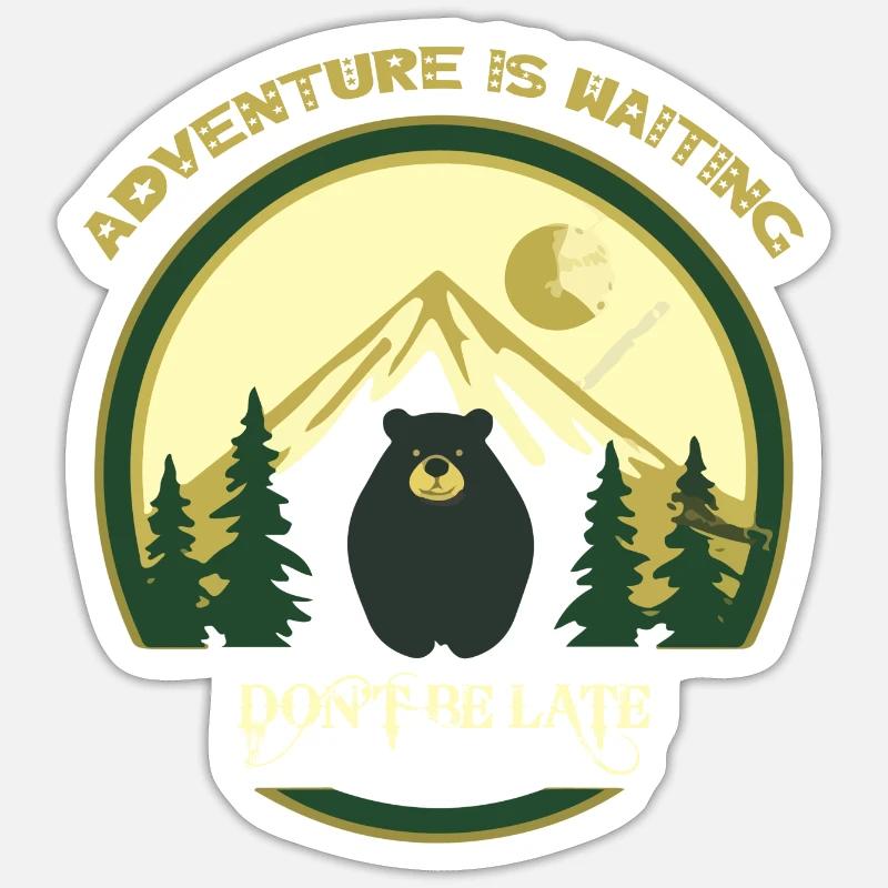 Abenteuer wartet auf Sie - Sticker Größe S (10 x 10 cm) - Mattweiß