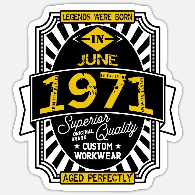 1971 JUNE - Sticker taille S (10 x 10 cm) - blanc mat
