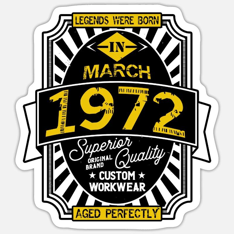 1972 MARCH - Sticker taille S (10 x 10 cm) - blanc mat