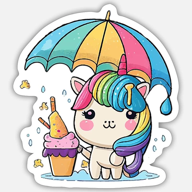 Sort de licorne Sticker taille S (10 x 10 cm)