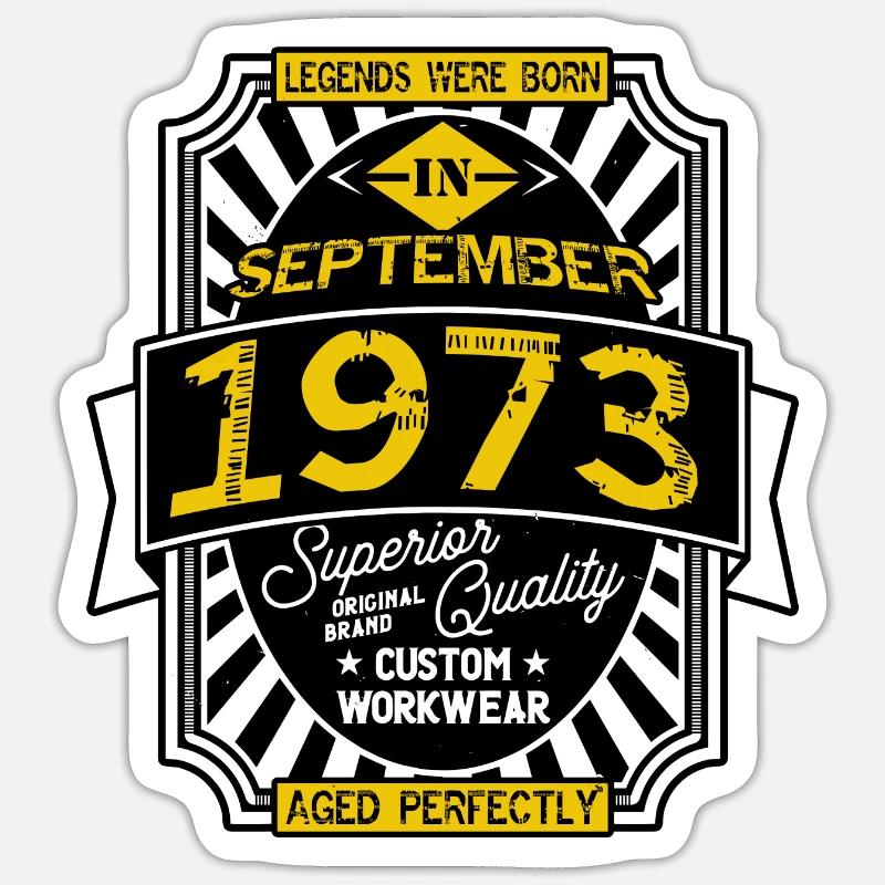 SEPTEMBER 1973 - Sticker Größe S (10 x 10 cm) - Mattweiß