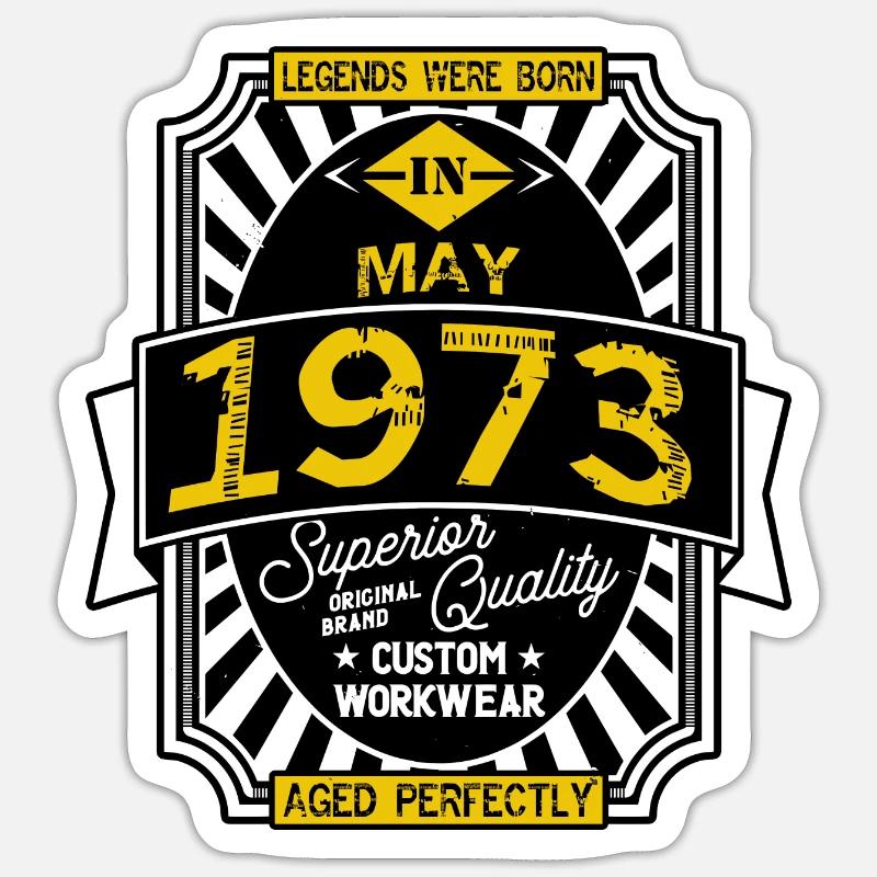 1973 MAY - Sticker taille S (10 x 10 cm) - blanc mat
