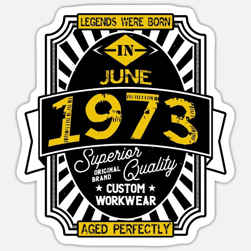 JUNI 1973 Sticker Größe S (10 x 10 cm)