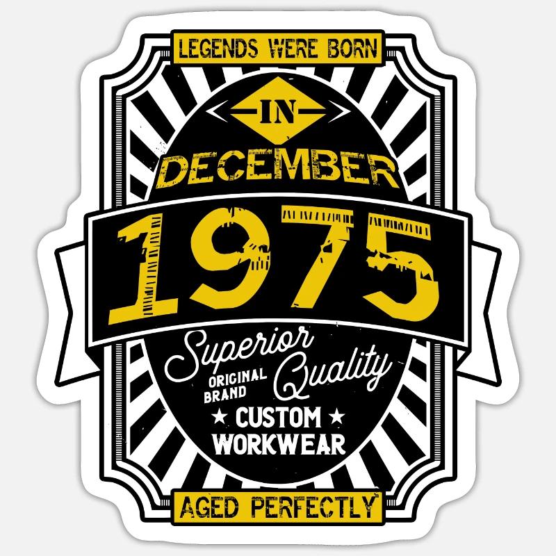 1975 DEZEMBER Sticker Größe S (10 x 10 cm)