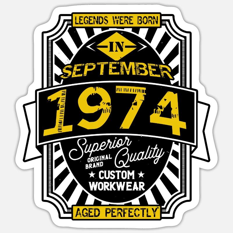SEPTEMBER 1974 Sticker Größe S (10 x 10 cm)