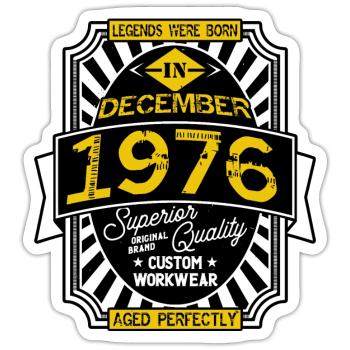 1976 DECEMBER - Sticker taille S (10 x 10 cm) - blanc mat - Devant