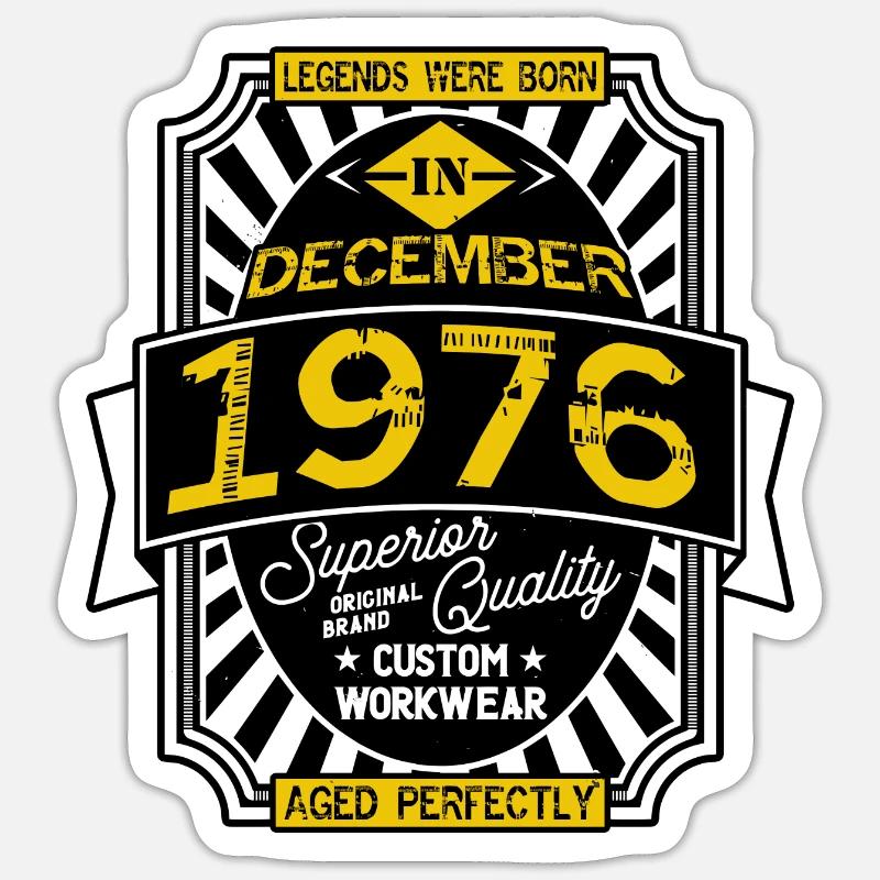 1976 DICEMBRE Sticker formato S (10 x 10 cm)