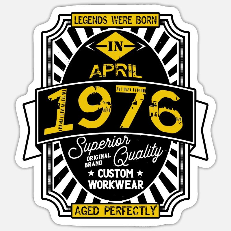 1976 APRIL - Sticker taille S (10 x 10 cm) - blanc mat