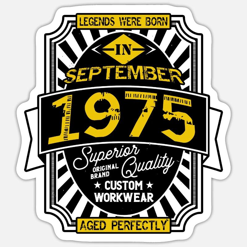 SEPTEMBER 1975 - Sticker Größe S (10 x 10 cm) - Mattweiß