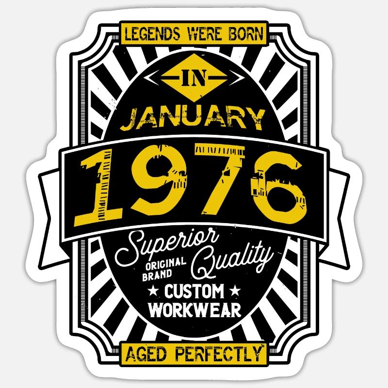 JANUAR 1976 - Sticker Größe S (10 x 10 cm) - Mattweiß
