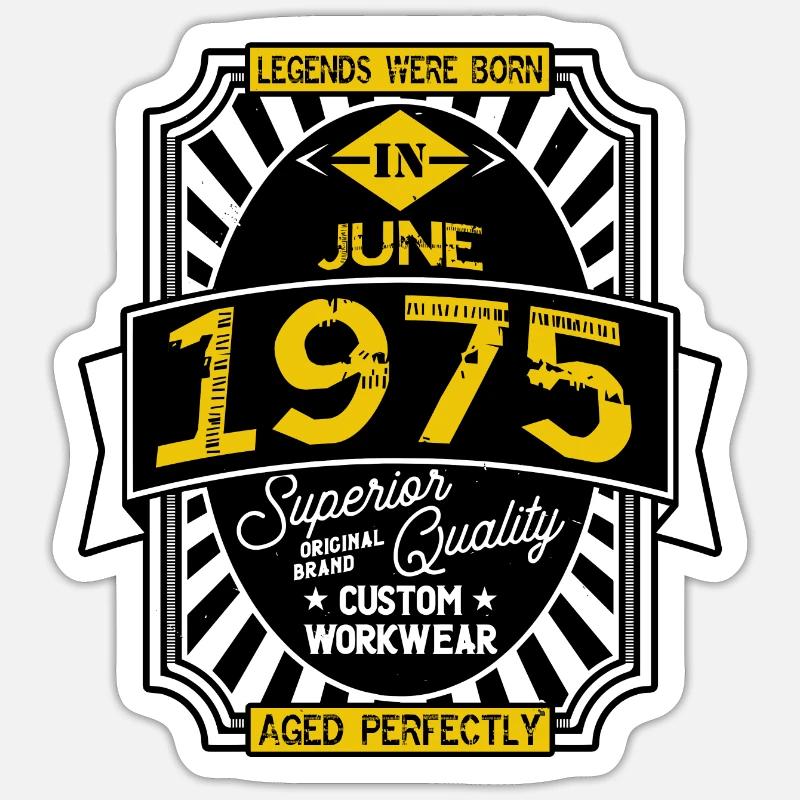 JUNI 1975 - Sticker Größe S (10 x 10 cm) - Mattweiß