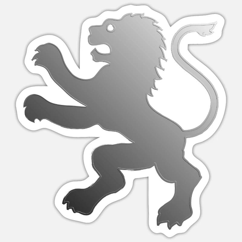 Lion embossed | Wappentier - Sticker Größe S (10 x 10 cm) - Mattweiß