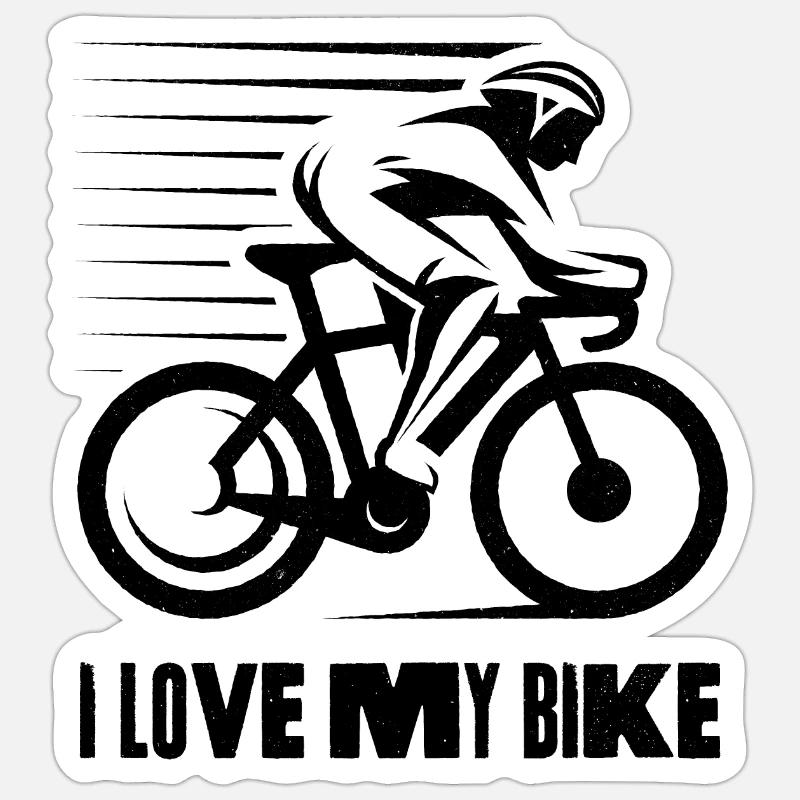 J’aime mon vélo - Sticker taille S (10 x 10 cm) - blanc mat