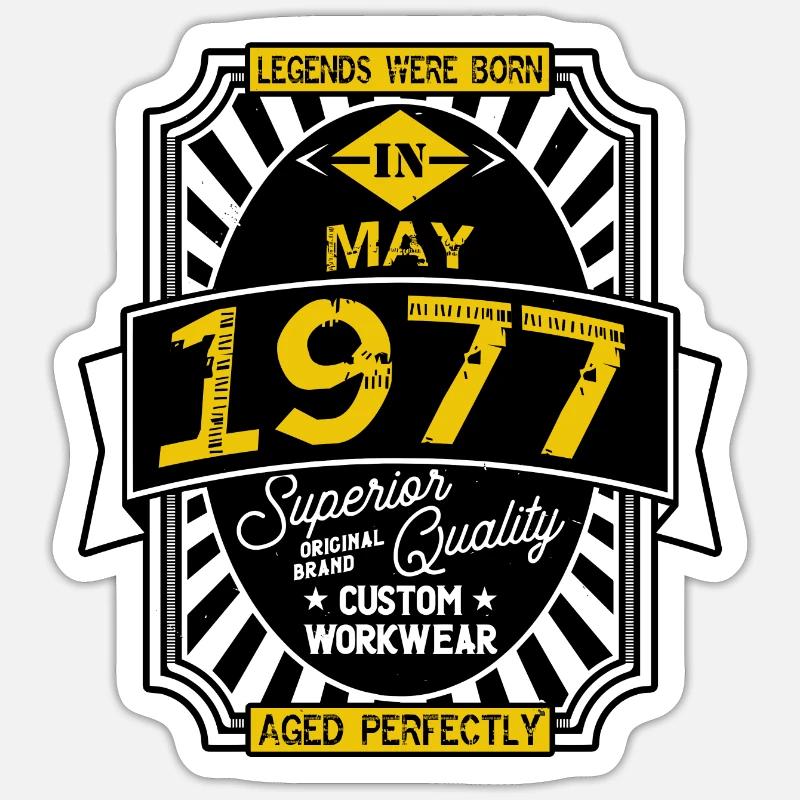 1977 MAY - Sticker size S (10 x 10 cm) - white matte