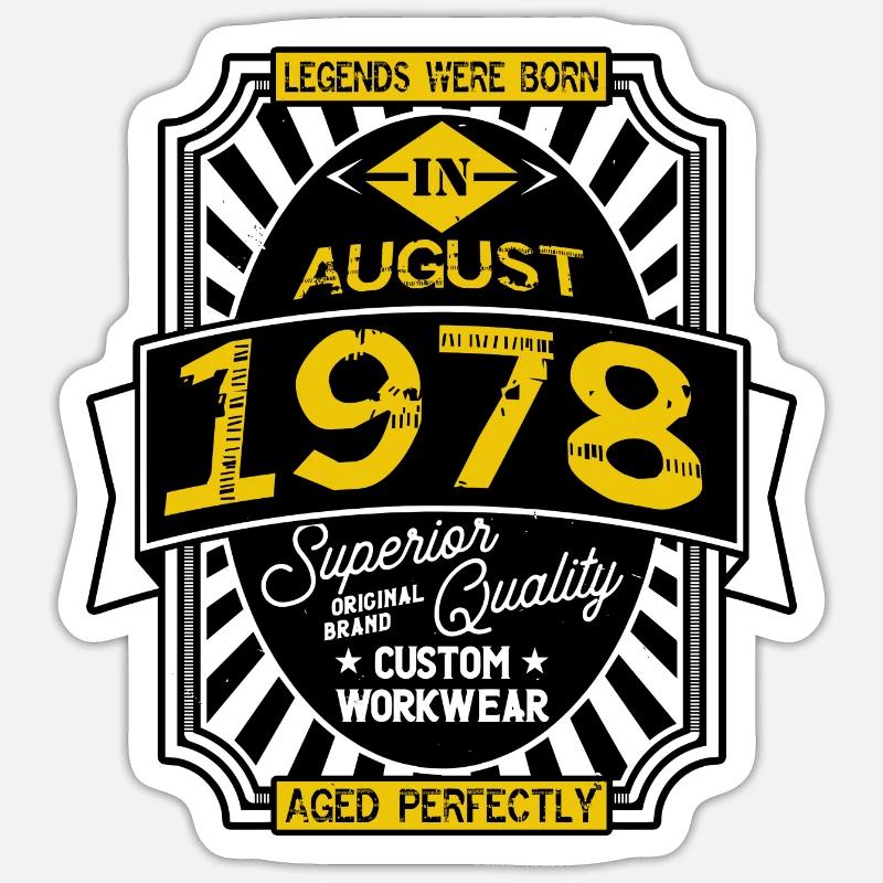 AUGUST 1978 - Sticker Größe S (10 x 10 cm) - Mattweiß