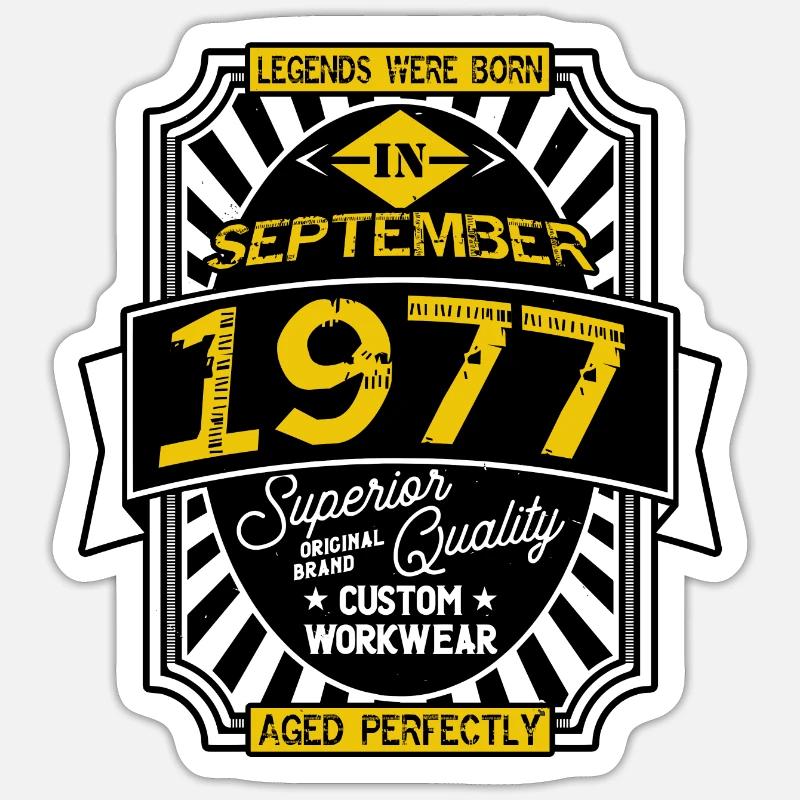 SEPTEMBER 1977 Sticker Größe S (10 x 10 cm)