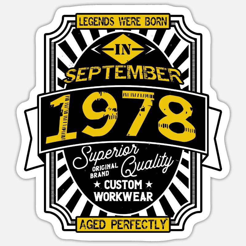 SEPTEMBER 1978 Sticker Größe S (10 x 10 cm)