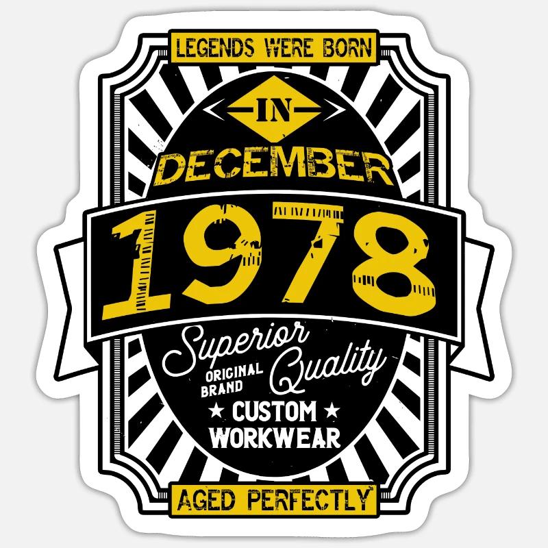 1978 DECEMBER - Sticker taille S (10 x 10 cm) - blanc mat