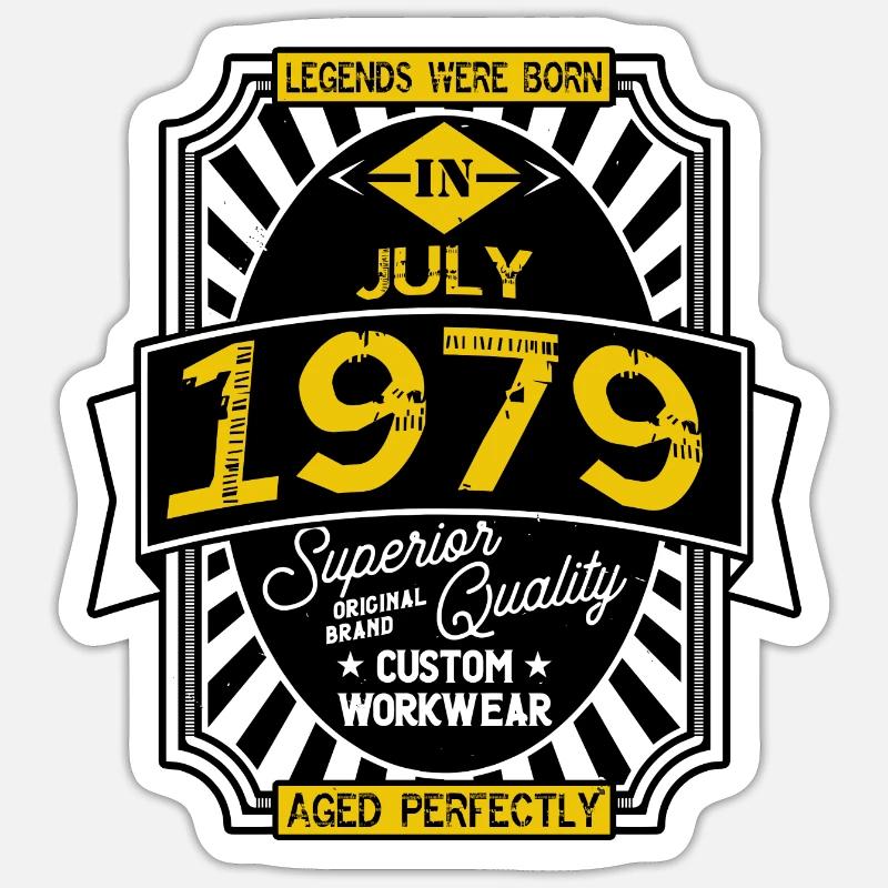 1979 JULY - Sticker taille S (10 x 10 cm) - blanc mat