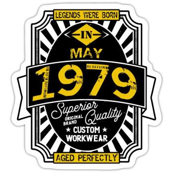 1979 MAY - Sticker taille S (10 x 10 cm) - blanc mat - Devant
