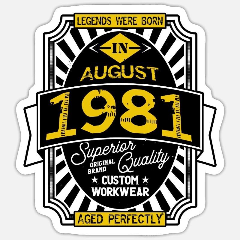 1981 AUGUST Sticker size S (10 x 10 cm)