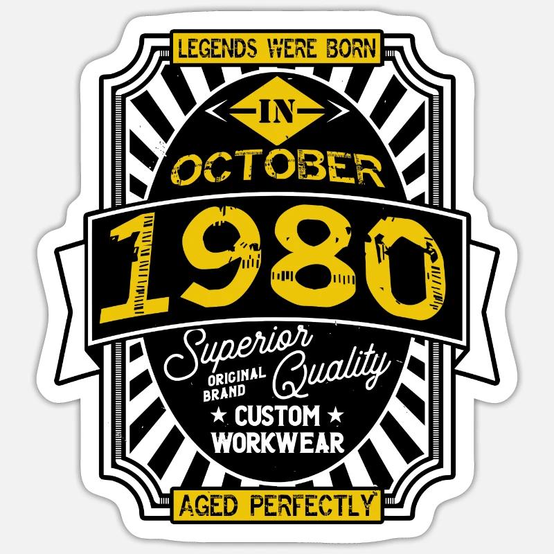 1980 OCTOBER - Sticker size S (10 x 10 cm) - white matte