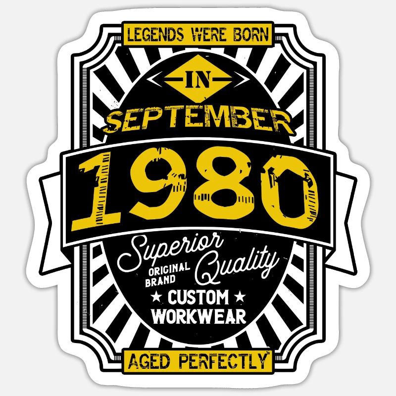 1980 SEPTEMBER - Sticker taille S (10 x 10 cm) - blanc mat
