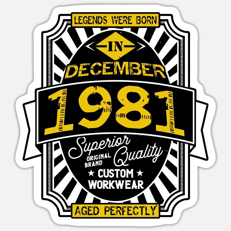 1981 DECEMBER - Sticker size S (10 x 10 cm) - white matte