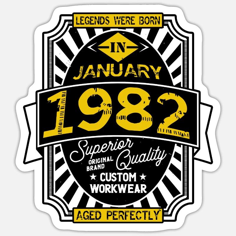 JANUAR 1982 - Sticker Größe S (10 x 10 cm) - Mattweiß