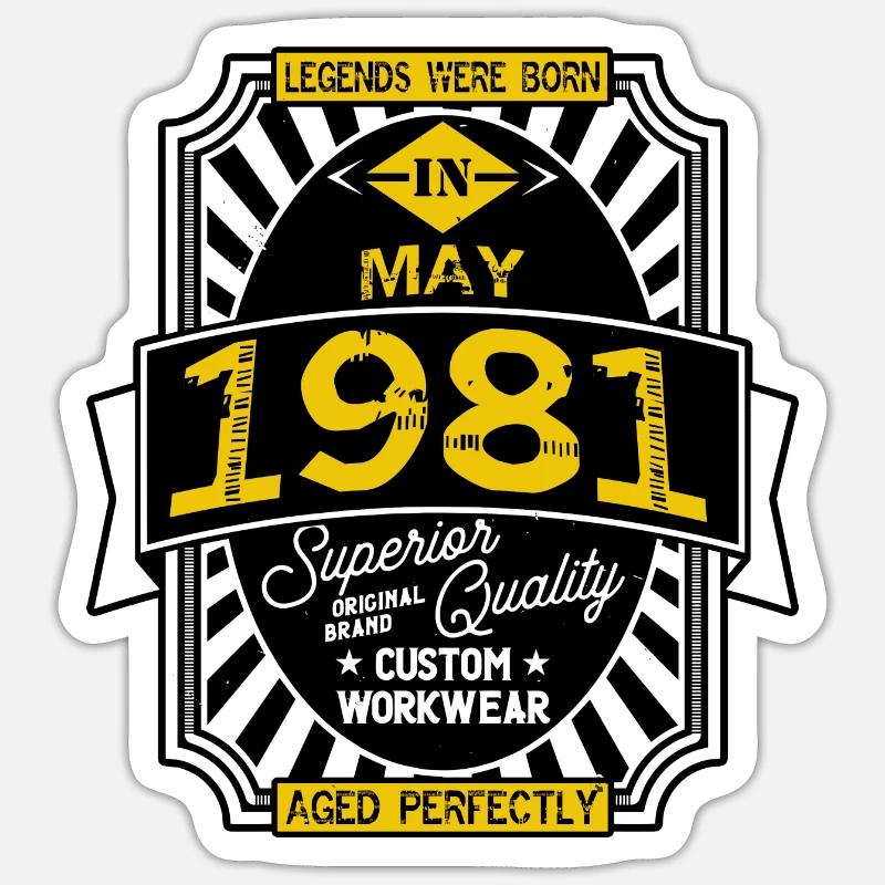 MAI 1981 - Sticker Größe S (10 x 10 cm) - Mattweiß