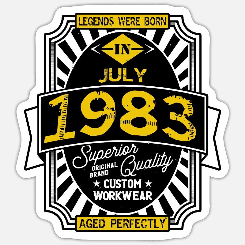 1983 JULI - Sticker Größe S (10 x 10 cm) - Mattweiß