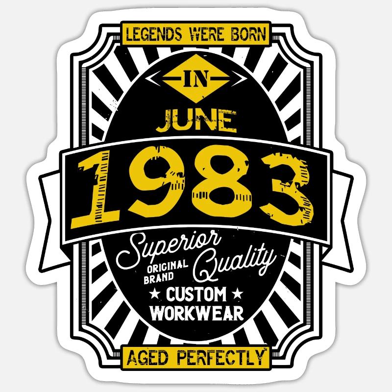 JUNI 1984 - Sticker Größe S (10 x 10 cm) - Mattweiß