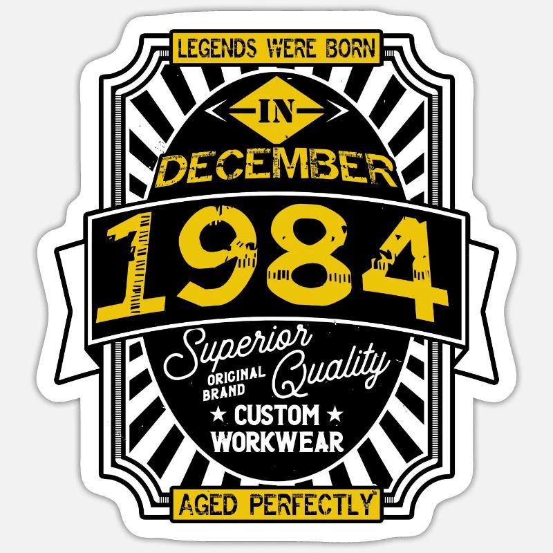 1984 DEZEMBER Sticker Größe S (10 x 10 cm)