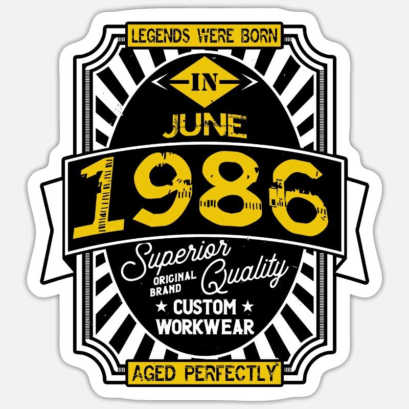 JUNI 1986 - Sticker Größe S (10 x 10 cm) - Mattweiß