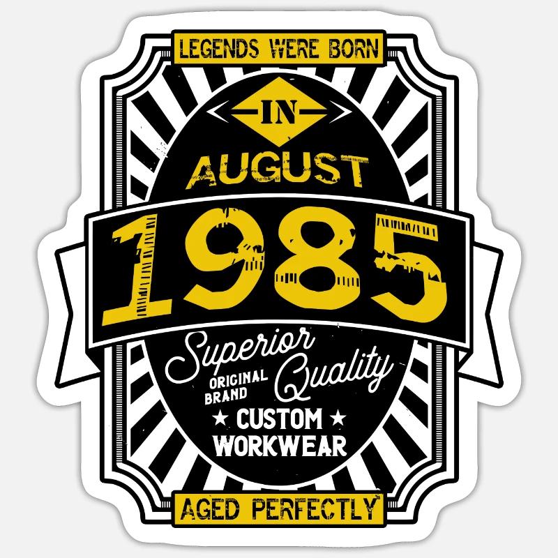 AUGUST 1985 - Sticker Größe S (10 x 10 cm) - Mattweiß